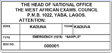 Carton label format (Format 2)